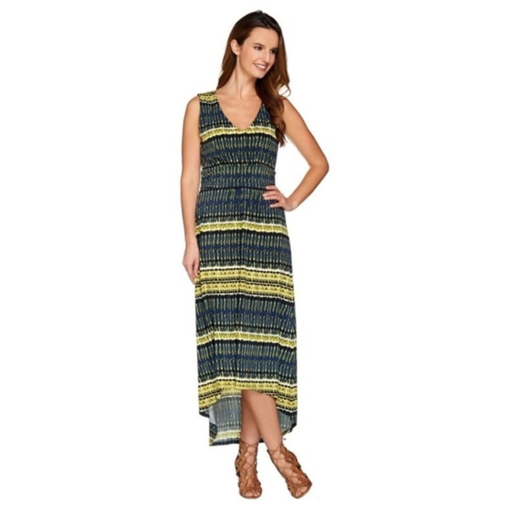 Kelly by Clinton Kelly navy and yellow maxi dress size XL